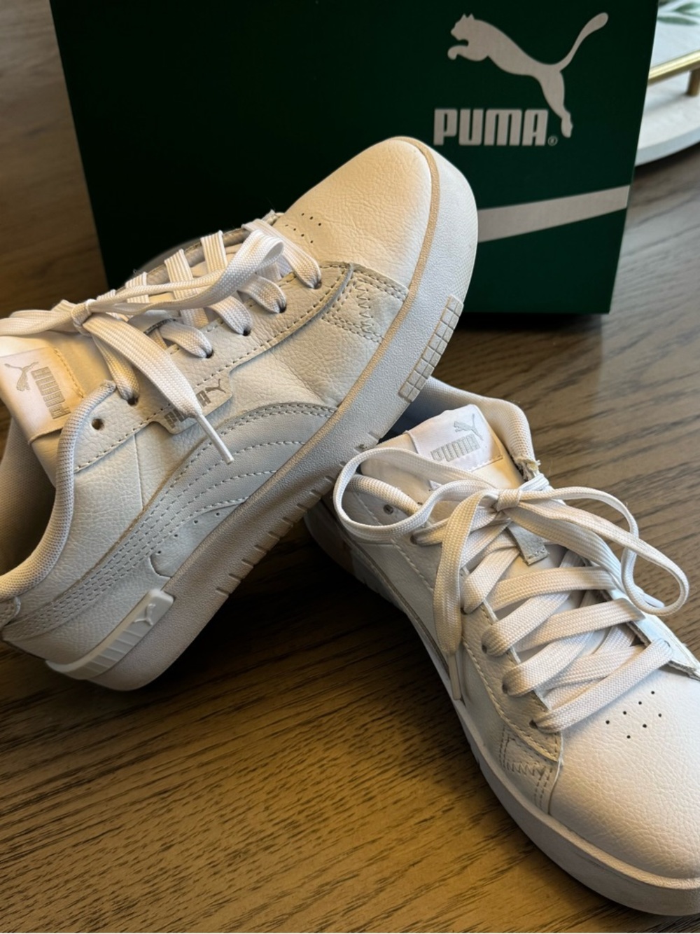 Puma White Low-Top Leather Sneakers
